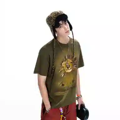 BJHG Silent Series Lion Print T-Shirt