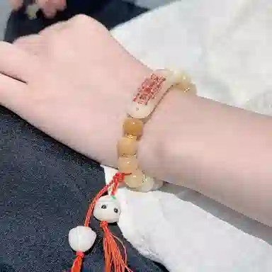 花茜樱 天官赐福新中式国风福牌好运上岸个性小众原创设计渐变 菩提根 手串 女款