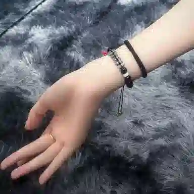 花茜樱 新中式国风 五帝钱 个性时尚 手工编绳 玛瑙 玉石手链 男女同款情侣款