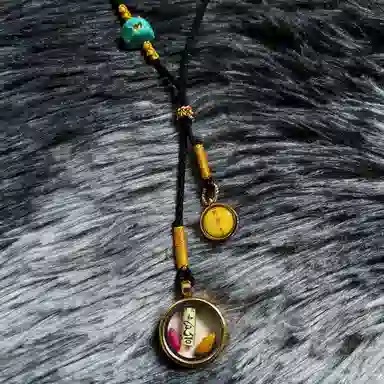花茜樱 原创设计 一眼万年 文殊智慧眼 西藏手绘随身法眼唐卡新中式小众个性手工编绳 合金 项链 女款