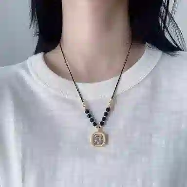 花茜樱 扎基拉姆 前世今生随身唐卡擦擦好运上岸事业顺利新中式手工编绳个性小众设计品牌 合金 项链 女款