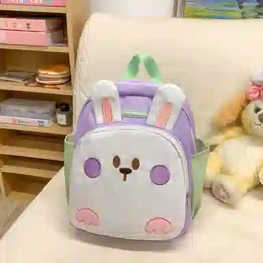 醇龙 幼儿园书包便携童趣宝宝背包卡通可爱小兔子 尼龙 双肩包 儿童款 白色/蓝色/紫色/粉色/黄色