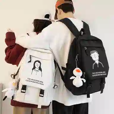 醇龙 日系大容量运动休闲初中生高中大学生校园 尼龙 书包背包双肩包 男女同款情侣款 多色