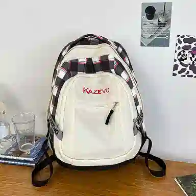 醇龙 学院风街头旅行潮流 尼龙 双肩包 男女同款情侣款 粉色/米白/紫色/黑色