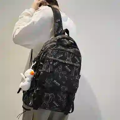 醇龙 书包初中生高颜值时尚潮流大学生背包高中生尼龙男女同款双肩包多色