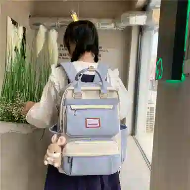 醇龙 初中少女卡通韩版高中学生三到五六年级小学生 尼龙 背包双肩包 常规 女款 绿色/蓝色/紫色/粉色/黑色