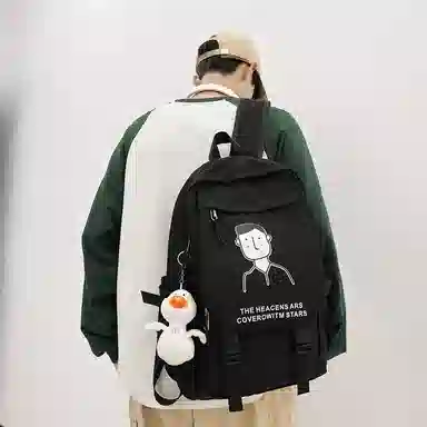 醇龙 日系大容量运动休闲初中生高中大学生校园 尼龙 书包背包双肩包 男女同款情侣款 多色