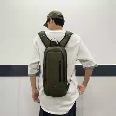 醇龙 双肩包 初中生高中学生书包大容量电脑旅行背包 男女通用 皮膜拼网 多色