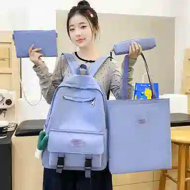 醇龙 可爱书包大容量初中生高中大学生背包简约休闲双肩包尼龙女款多色