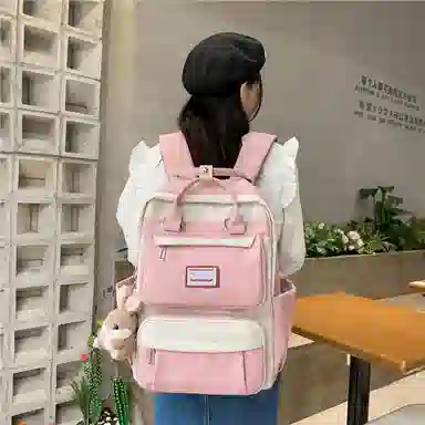 醇龙 初中少女卡通韩版高中学生三到五六年级小学生 尼龙 背包双肩包 常规 女款 绿色/蓝色/紫色/粉色/黑色