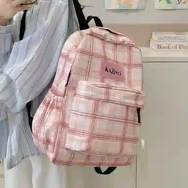 醇龙 简约轻便大容量 尼龙 双肩包 常规 女款 粉色/蓝色/黄色