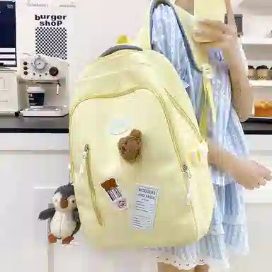 醇龙 大容量可套拉杆时尚潮流百搭 尼龙 双肩包 常规 女款 粉色/黄色/蓝色/黑色