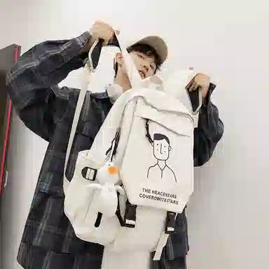 醇龙 日系大容量运动休闲初中生高中大学生校园 尼龙 书包背包双肩包 男女同款情侣款 多色