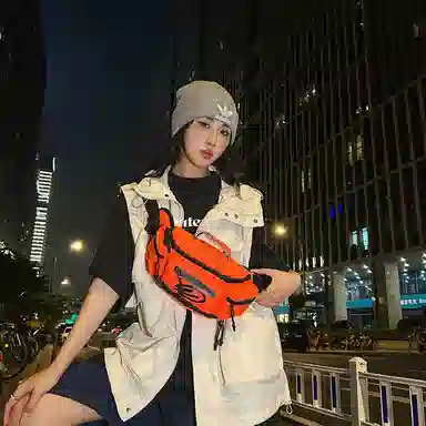 醇龙 时尚休闲日常 牛津纺 胸包 常规 男女同款情侣款 纯黑色/黑桔色/黑白色/桔色/绿色