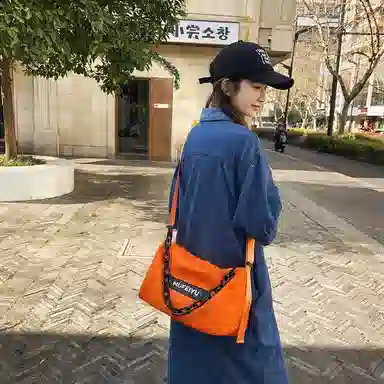 醇龙 休闲时尚潮流大容量 尼龙 单肩斜挎包 常规 男女同款情侣款 黑色/桔色/绿色/蓝色/紫色/白色