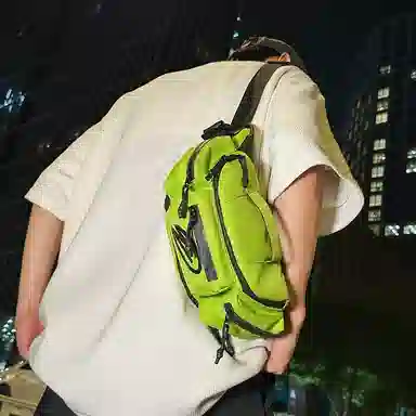 醇龙 时尚休闲日常 牛津纺 胸包 常规 男女同款情侣款 纯黑色/黑桔色/黑白色/桔色/绿色