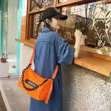 醇龙 休闲时尚潮流大容量 尼龙 单肩斜挎包 常规 男女同款情侣款 黑色/桔色/绿色/蓝色/紫色/白色