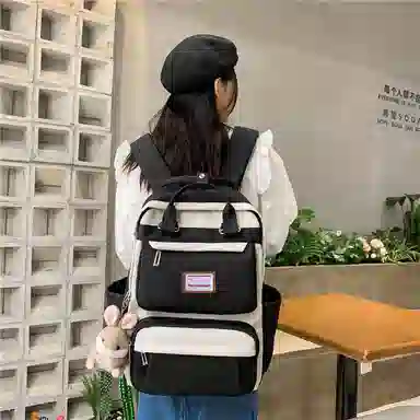 醇龙 初中少女卡通韩版高中学生三到五六年级小学生 尼龙 背包双肩包 常规 女款 绿色/蓝色/紫色/粉色/黑色