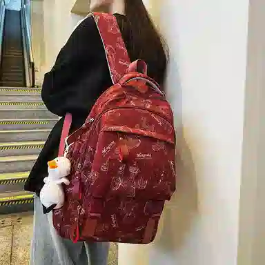 醇龙 书包初中生高颜值时尚潮流大学生背包高中生尼龙男女同款双肩包多色