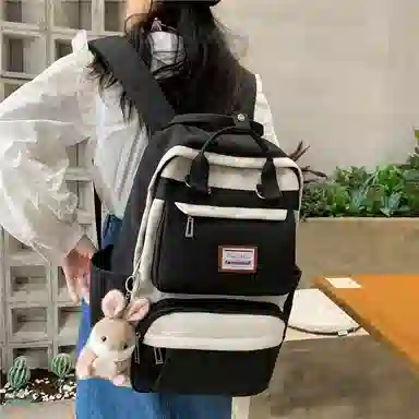 醇龙 初中少女卡通韩版高中学生三到五六年级小学生 尼龙 背包双肩包 常规 女款 绿色/蓝色/紫色/粉色/黑色