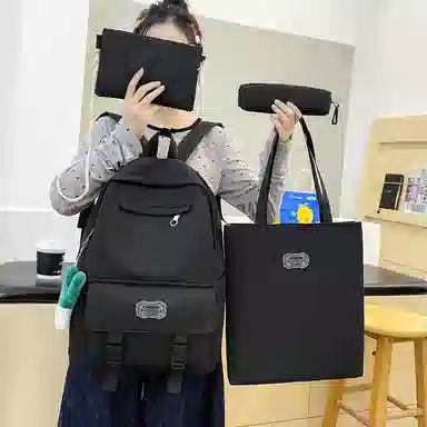 醇龙 可爱书包大容量初中生高中大学生背包简约休闲双肩包尼龙女款多色