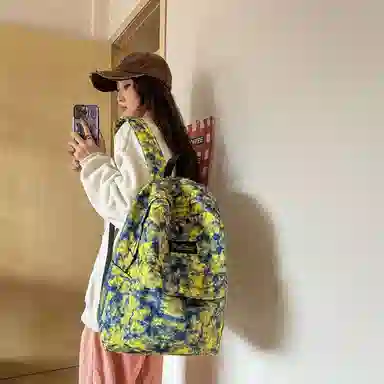 醇龙书包女初中生韩版森系双肩包小学生三到六年级大容量背包简约潮尼龙多色