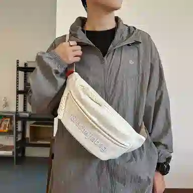 醇龙 单肩包简约百搭时尚纯色轻便尼龙多功能休闲男女胸包 多色