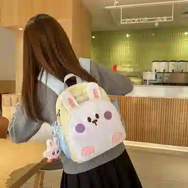 醇龙 幼儿园书包便携童趣宝宝背包卡通可爱小兔子 尼龙 双肩包 儿童款 白色/蓝色/紫色/粉色/黄色