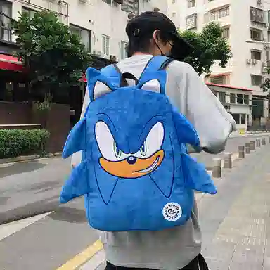 醇龙 卡通初高中大学生高颜值可爱小众设计感轻便 毛绒 书包双肩包 常规 男女同款情侣款 黑色/蓝色/黄色