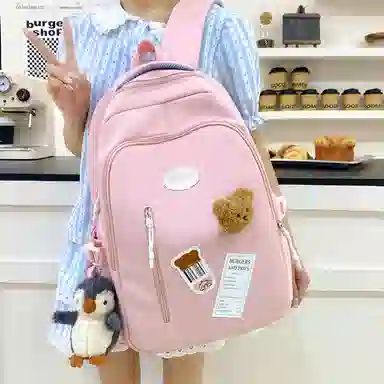 醇龙 大容量可套拉杆时尚潮流百搭 尼龙 双肩包 常规 女款 粉色/黄色/蓝色/黑色