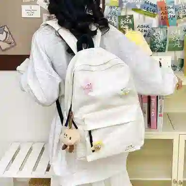 醇龙 简约百搭学院风 灯芯绒 书包背包双肩包 女款 多色