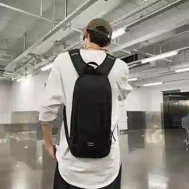 醇龙 双肩包 初中生高中学生书包大容量电脑旅行背包 男女通用 皮膜拼网 多色