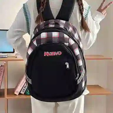 醇龙 学院风街头旅行潮流 尼龙 双肩包 男女同款情侣款 粉色/米白/紫色/黑色