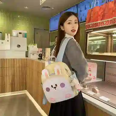 醇龙 幼儿园书包便携童趣宝宝背包卡通可爱小兔子 尼龙 双肩包 儿童款 白色/蓝色/紫色/粉色/黄色