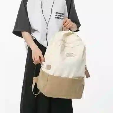 醇龙 休闲大容量 条绒 双肩包