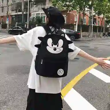 醇龙 索尼克音速小子刺猬鼠大容量 毛绒 双肩包 常规 男女同款情侣款 多色