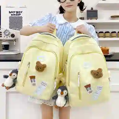 醇龙 大容量可套拉杆时尚潮流百搭 尼龙 双肩包 常规 女款 粉色/黄色/蓝色/黑色