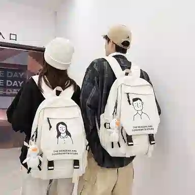 醇龙 日系大容量运动休闲初中生高中大学生校园 尼龙 书包背包双肩包 男女同款情侣款 多色