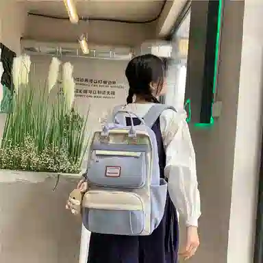 醇龙 初中少女卡通韩版高中学生三到五六年级小学生 尼龙 背包双肩包 常规 女款 绿色/蓝色/紫色/粉色/黑色