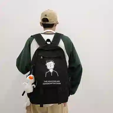 醇龙 日系大容量运动休闲初中生高中大学生校园 尼龙 书包背包双肩包 男女同款情侣款 多色