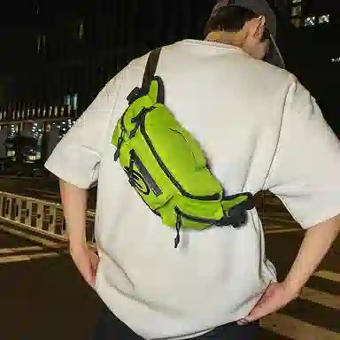 醇龙 时尚休闲日常 牛津纺 胸包 常规 男女同款情侣款 纯黑色/黑桔色/黑白色/桔色/绿色