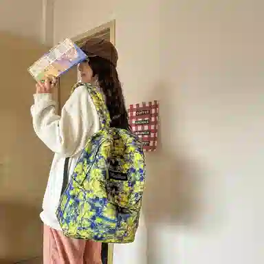 醇龙书包女初中生韩版森系双肩包小学生三到六年级大容量背包简约潮尼龙多色