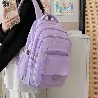 醇龙 简约百搭大容量 尼龙 双肩包 常规 女款 白色/蓝色/黑色/紫色/灰色