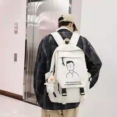 醇龙 日系大容量运动休闲初中生高中大学生校园 尼龙 书包背包双肩包 男女同款情侣款 多色