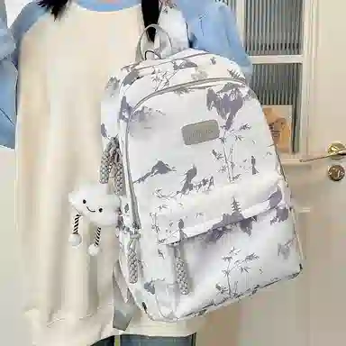 醇龙 简约百搭时尚 尼龙 双肩包 男女同款情侣款 粉色/红色/黑色/灰色/绿色