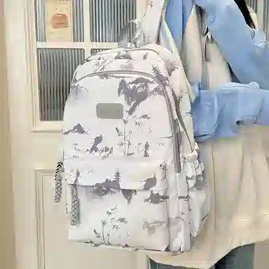 醇龙 简约百搭时尚 尼龙 双肩包 男女同款情侣款 粉色/红色/黑色/灰色/绿色