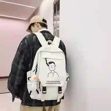 醇龙 日系大容量运动休闲初中生高中大学生校园 尼龙 书包背包双肩包 男女同款情侣款 多色