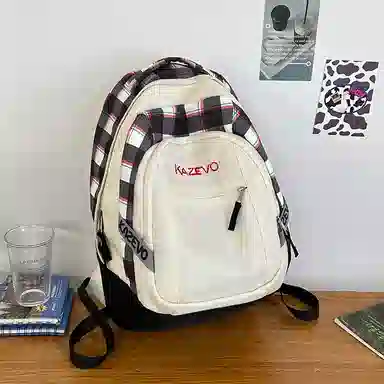 醇龙 学院风街头旅行潮流 尼龙 双肩包 男女同款情侣款 粉色/米白/紫色/黑色