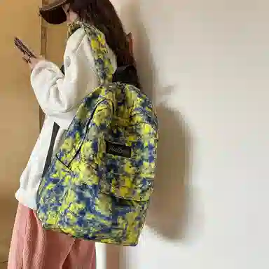 醇龙书包女初中生韩版森系双肩包小学生三到六年级大容量背包简约潮尼龙多色