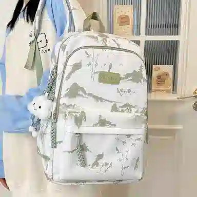 醇龙 简约百搭时尚 尼龙 双肩包 男女同款情侣款 粉色/红色/黑色/灰色/绿色